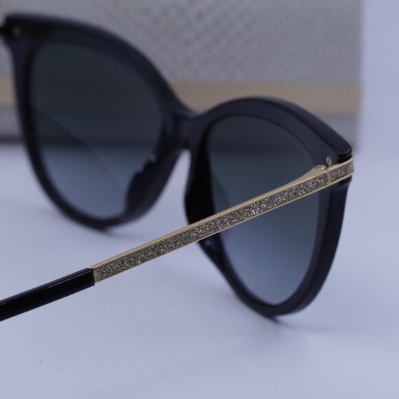 Jimmy Choo AXELLE/G/S 0807 9O Cat Eye Sunglasses - Black/Gold/Grey - Picture 8 of 10
